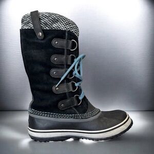 Sorel Joan of Arctic Black Knit Waterproof Winter Boots Women’s 6 Cold Weather